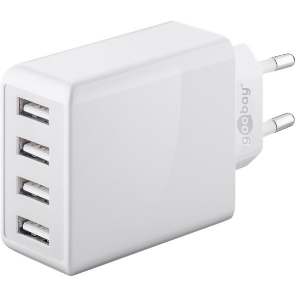 Caricatore da Muro USB a 4 vie 30W Bianco