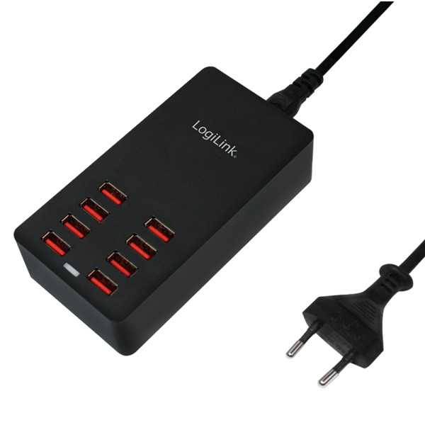 [IPW-USB-8P44W] Caricatore da Tavolo a 8 porte USB 44W Nero