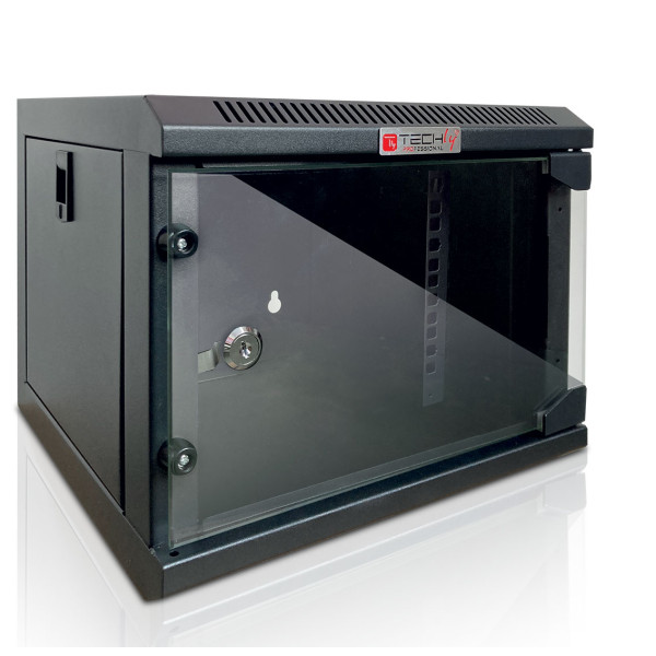Armadio Rack 10'' a Muro 4 Unit&agrave; Pannelli Asportabili Nero