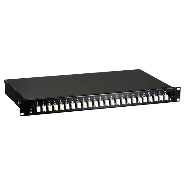 [ILWL_SB-DT-24LCDM] Cassetto Ottico 19'' con 24 bussole LC Duplex Multimodale OM2 Nero