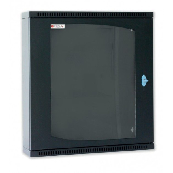 Armadio Rack 19'' Flat a muro p.15cm 6 unit&agrave; sezione unica Nero