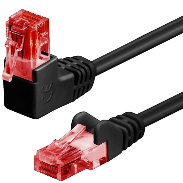 Cavo di rete Patch Connettore Angolato 90&deg; CCA Cat.6 UTP 5m Nero
