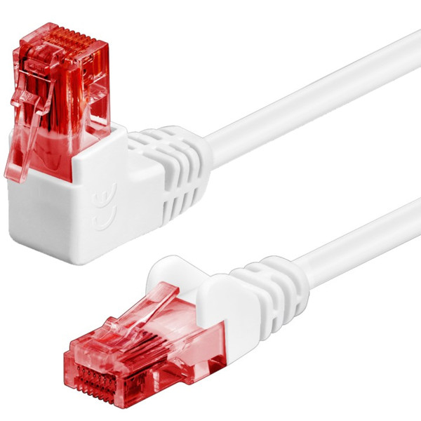 Cavo di rete Patch Connettore Angolato 90&deg; CCA Cat.6 UTP 5m Bianco