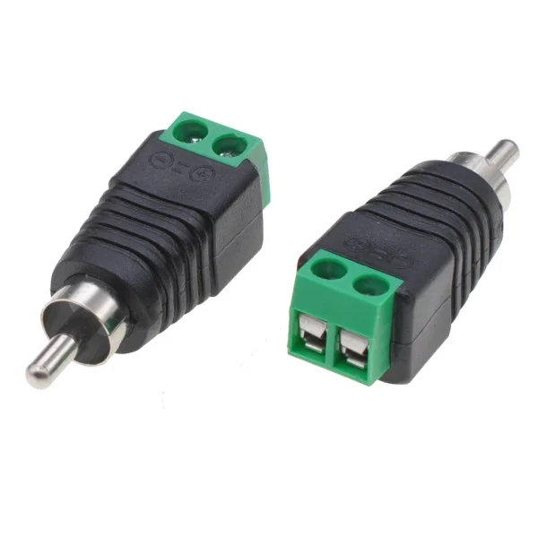 [IADAP_TB2T-RCAMM] Adattatore Connettore Terminal Block 2-pin a RCA maschio