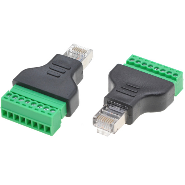 [IADAP_TB8T-RJ45M] Adattatore Connettore RJ45 Maschio Terminal Block 8 pin