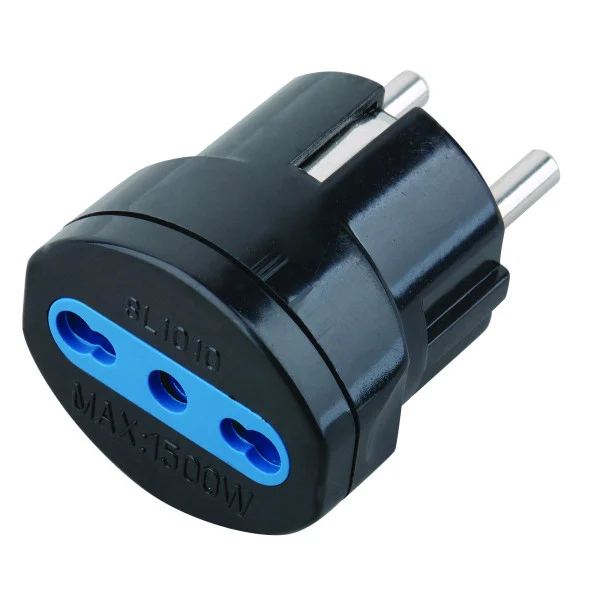 [IPW-IC216BK] Adattatore spina Schuko a presa 10/16A Nero