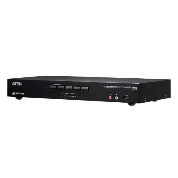 [IDATA_CS-1844] Switch KVMP™ USB 3.0 4K HDMI Dual Display a 4 porte, CS1844-AT-G