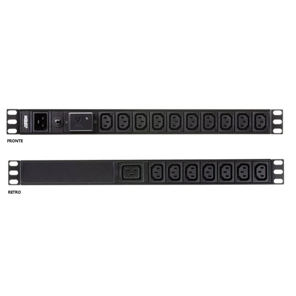Multipresa Rack PDU 1U 17p IEC-C13 1p C19 Protezione Sovratensione