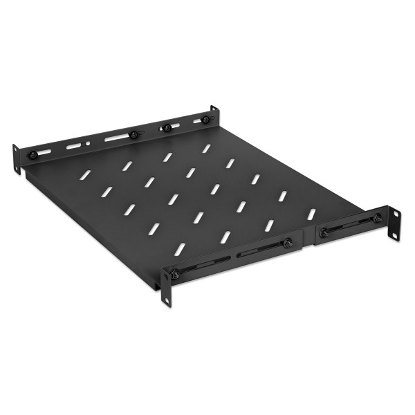 [I-CASE_SLIDE-350BI] Mensola 19'' fissa con Profondit&agrave; Regolabile da 350 a 550 mm 1U Nero