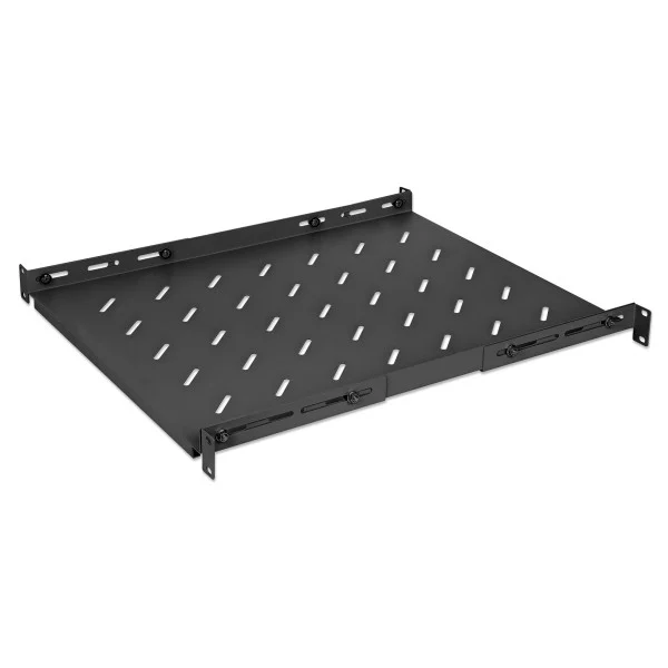 Mensola 19'' fissa con Profondit&agrave; Regolabile da 550 a 750 mm 1U Nero