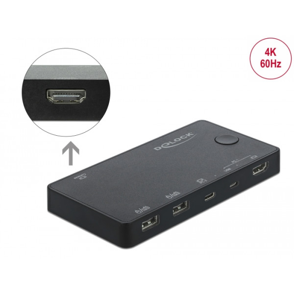 [IDATA_KVM-HD-DPC4K] Switch KVM HDMI/USB-C™ 4K 60Hz con USB