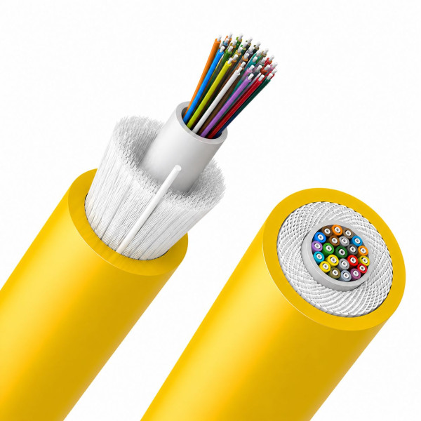 Cavo Loose Dielettrico da Interno 24 fibre 9/125 OS2 B2ca LSZH Giallo