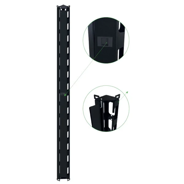 [I-CASE_EV-CABLE42] Coppia Canala Gestione Cavi Verticale 42U Nero