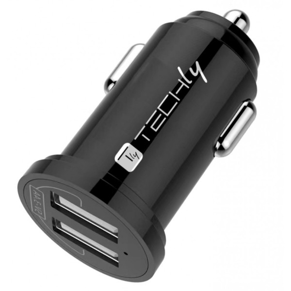 [IUSB2-CAR5-A24] Mini Caricatore da Auto 2 Porte USB-A 12W/2.4A Nero