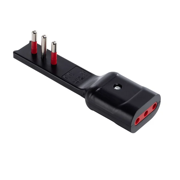 [IPW-SP10-FLSB] Adattatore Salvaspazio Extra Flat Spina Italiana 10A Angolata Presa Italiana 10A Nero
