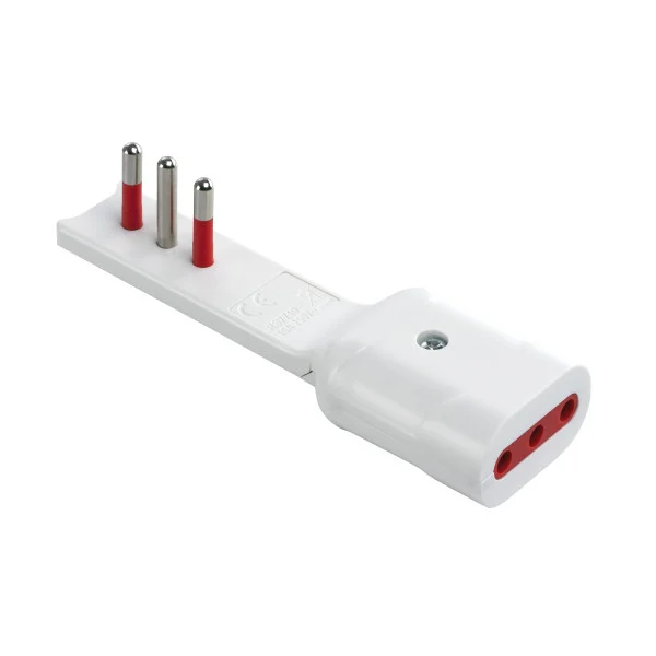 [IPW-SP10-FLSW] Adattatore Salvaspazio Extra Flat Spina Italiana 10A Angolata Presa Italiana 10A Bianco