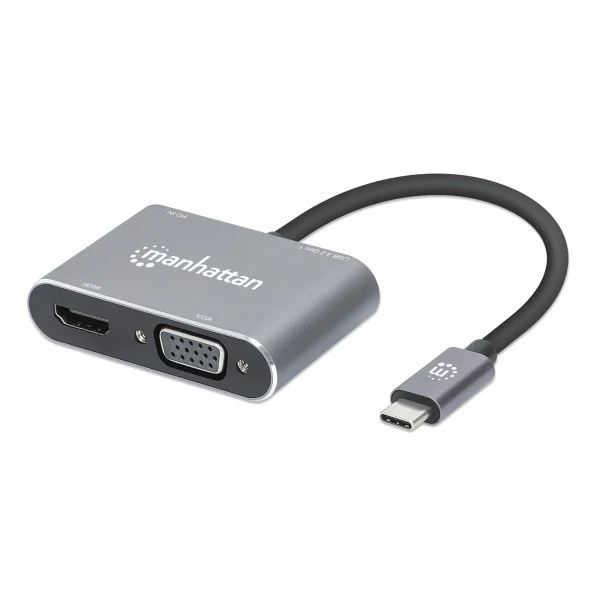 [IADAP_USB32-VGAPD] Convertitore USB-C™ a HDMI e VGA 4-in-1 con Power Delivery