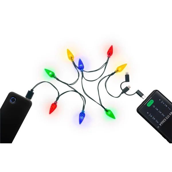 [I-LED-CHAIN-USB] Cavo di Ricarica USB per Smartphone con Luci a LED