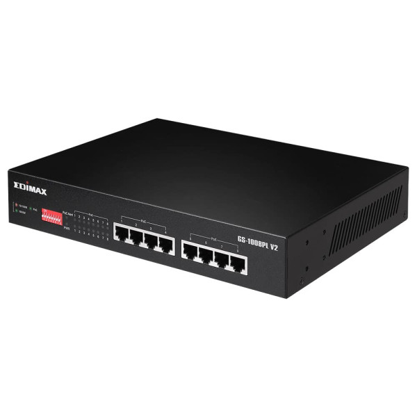 [ICE-GS1008PL] Switch PoE+ Gigabit Ethernet 8 Porte a Lungo Raggio con Switch DIP, GS-1008PL V2