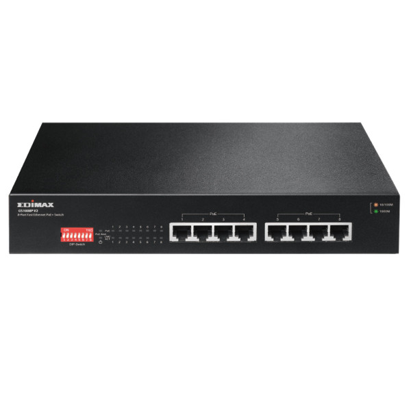 [ICE-GS1008P] Switch Gigabit PoE+ 8 porte a Lungo Raggio con DIP Switch, GS-1008P V2