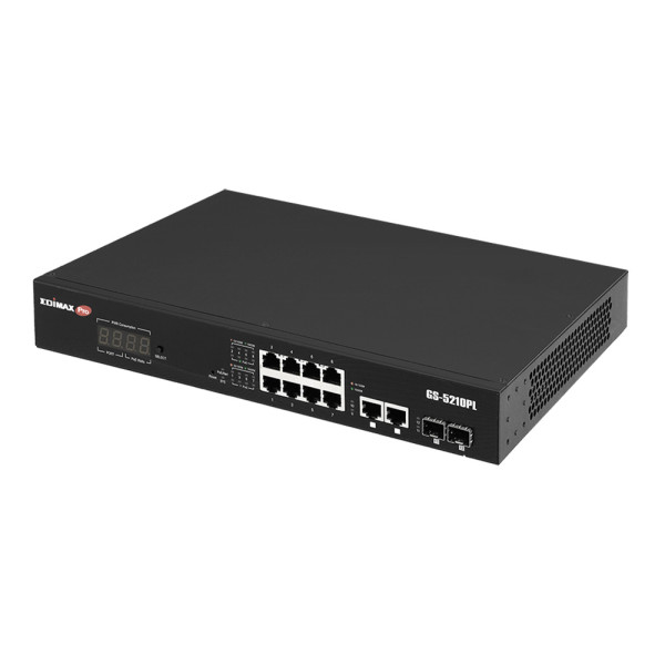[ICE-GS5210PL] Smart Switch Web a Lungo Raggio 12 porte Gigabit PoE+ VLAN con 2 porte Gigabit RJ45 e 2 porte SFP, GS-5210PL