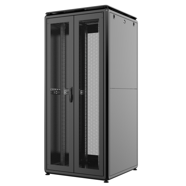 [I-CASE_EV-4281V2PBF] Armadio Server Rack 19'' 800x1000 42U Nero Porta Grigliata Doppio Battente serie Evolution Ventilato