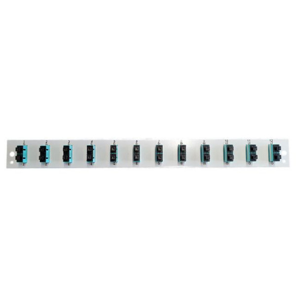 [I-CASE_FOG-12SCD3] Pannello Frontale per Cassetto Ottico 1U 12 SC Duplex/LC OM3 Grigio