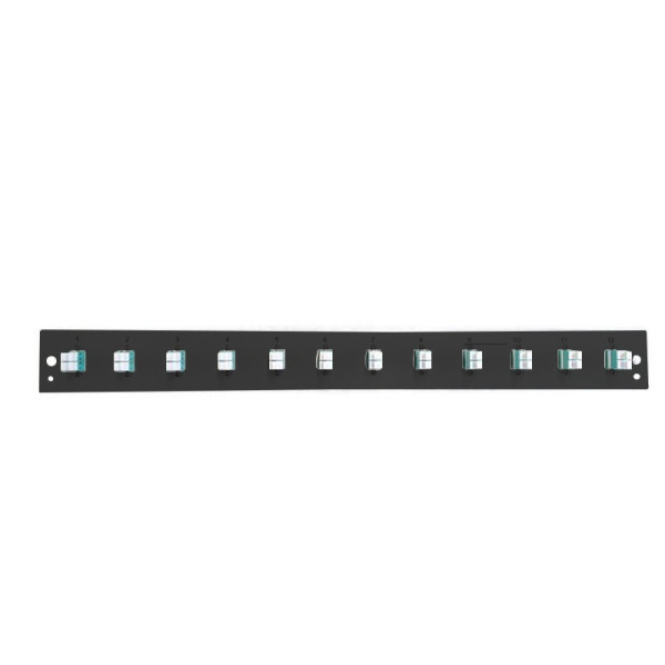 [I-CASE_FOB-12LCD3] Pannello Frontale per Cassetto Ottico 1U 12 LC Duplex OM3 Nero