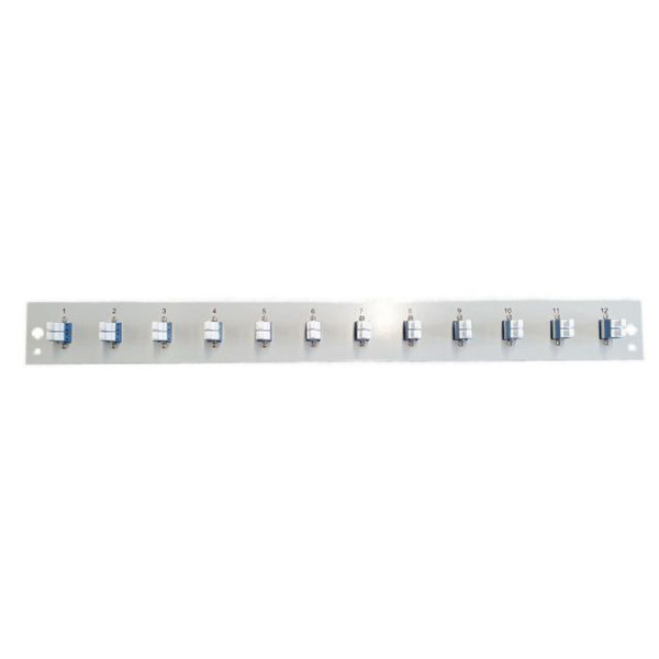 Pannello Frontale per Cassetto Ottico 1U 12 LC Duplex OS2 Grigio
