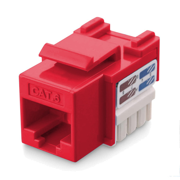 Frutto Keystone RJ45 Cat.6 UTP IDC 90&deg; Rosso