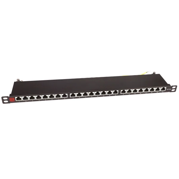 Pannello Patch STP 24 Posti RJ45 19'' 0.5U Cat.6A Nero