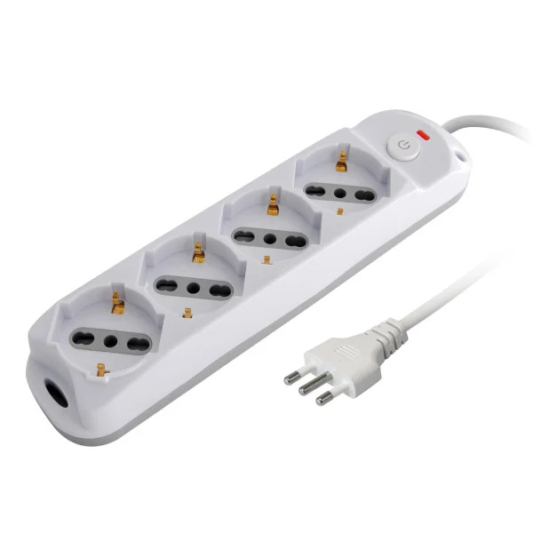[IUPS-PCP-410A] Presa Multipla a 4 Posti Italiana Bipasso/Schuko Spina 10A