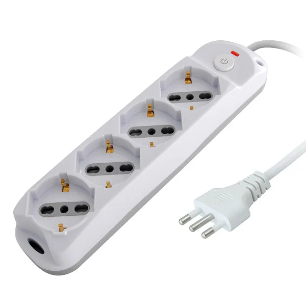 [IUPS-PCP-416A] Presa Multipla a 4 Posti Italiana Bipasso/Schuko Spina 16A
