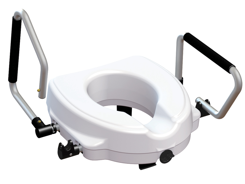RIALZO WC con braccioli reclinabili - 12,5 cm