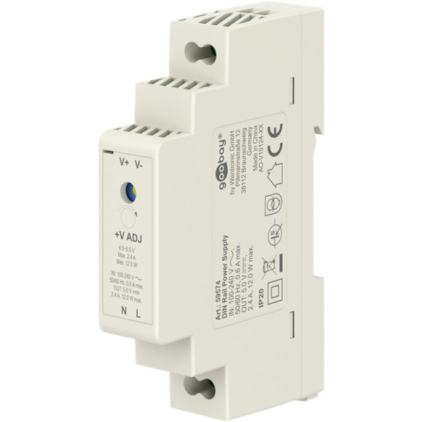 [IPW-ADP-5V-12W] Alimentatore su Guida DIN 5V 2,4A 12W