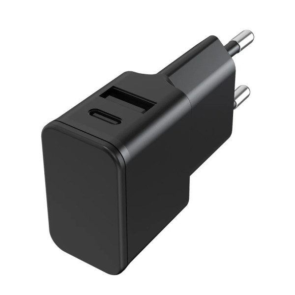 [ICFT-262869] Caricatore Alimentatore USB-C™ e USB-A da Muro per Smartphone e Tablet Nero