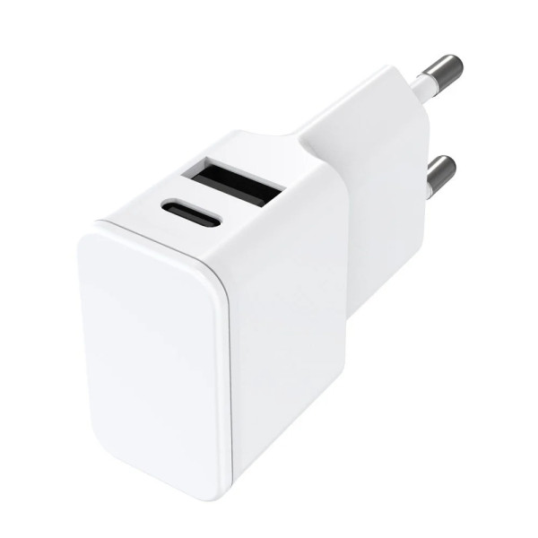 [ICFT-262876] Caricatore Alimentatore USB-C™ e USB-A da Muro per Smartphone e Tablet Bianco