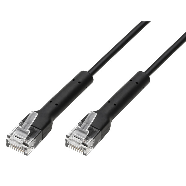 Cavo Slim Patch di Rete Pieghevole in Rame Cat.6A U/UTP 2m Nero
