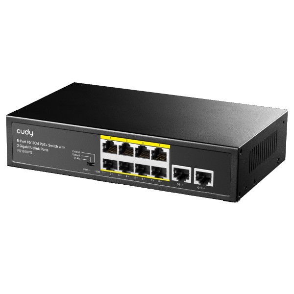 [ICU-FS1010PG] Switch PoE+ 10/100M 8 Porte con 2 Porte Uplink Gigabit, FS1010PG