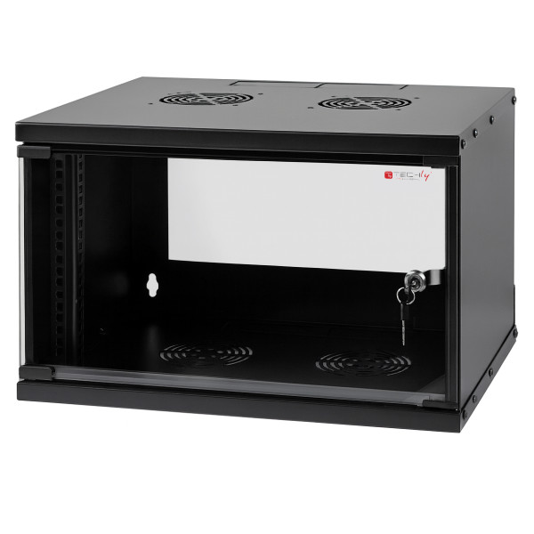 [I-CASE_EL-1009B32] Armadio Rack 19'' a Muro 9U prof. 320 Nero Assemblato