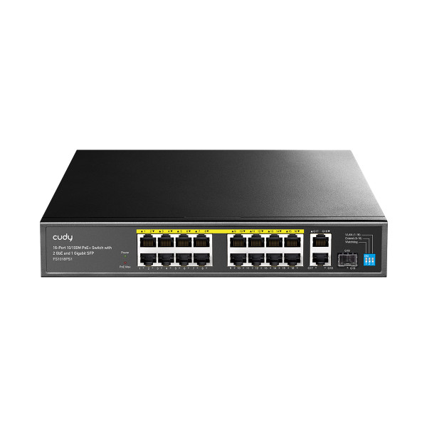 [ICU-FS1018PS1] Switch PoE+ 10/100M a 16 Porte con 2GbE e 1 Porta SFP, FS1018PS1