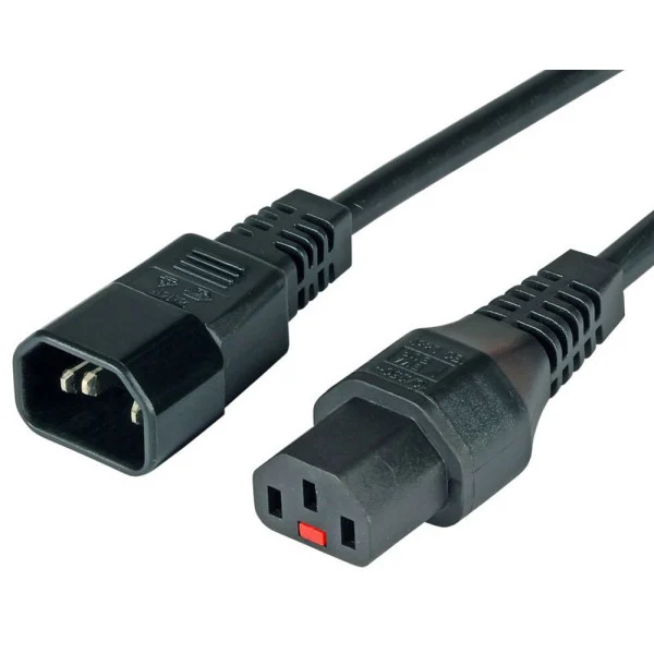 [ICOC_03-NC-1-LOCK] Cavo Prolunga C14 180&deg; a C13 180&deg; con Blocco IEC 1m