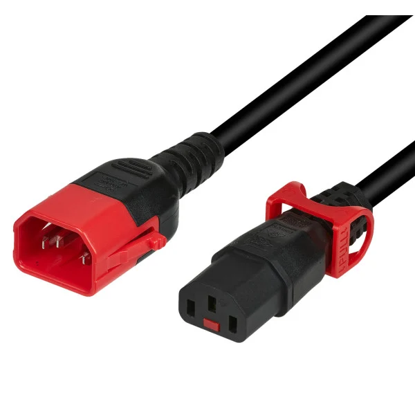 [ICOC_03-NC-2-DLOCK] Cavo Prolunga Dual-Lock C14 180&deg; a C13 180&deg; 2m
