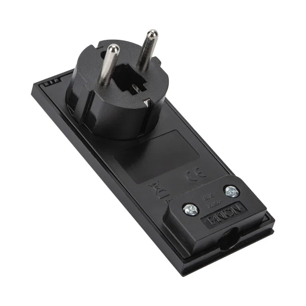 [IPW-SP16-CL16BS] Spina Schuko 16A 2P+T Salvaspazio Super Sottile Smontabile Angolata Nero
