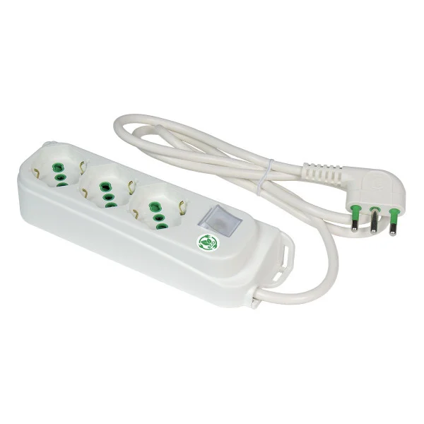[ICPS4040W] Presa Multipla a 3 Posti Italiana Bipasso con Interruttore Bianco