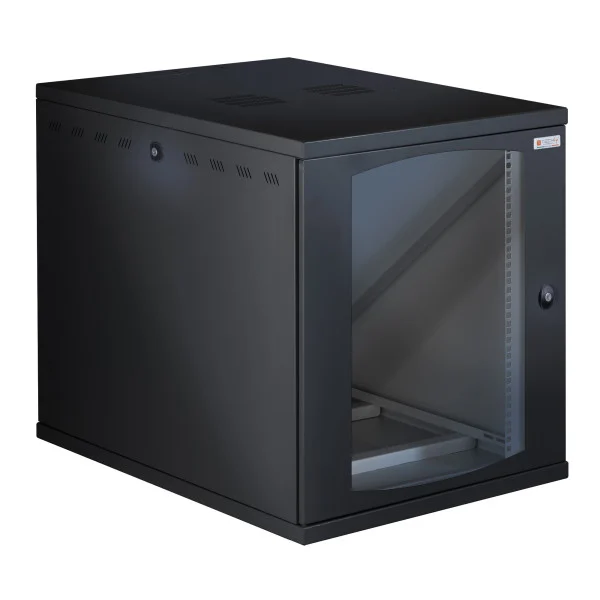 [I-CASE_EW-26813BK] Armadio Rack 19'' a Muro 13U P 800mm L 600mm Porta Vetro Nero
