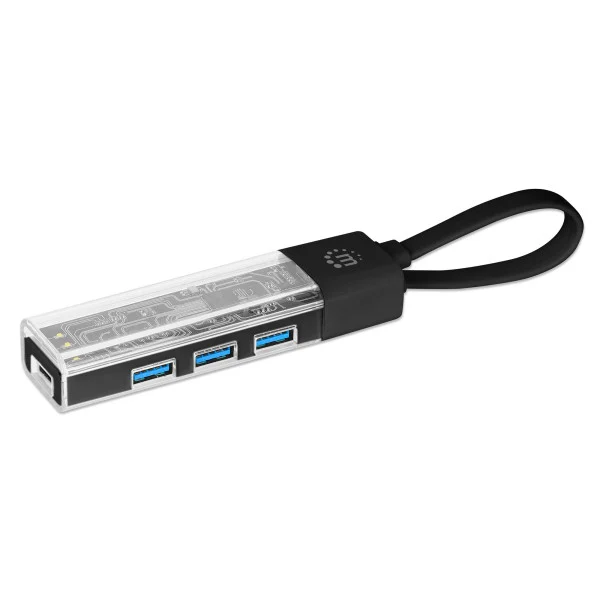 [IUSB31C-TR-HUB4BK] Hub Combo USB 3.2 USB-C™ e USB-A 4 Porte Nero Trasparente