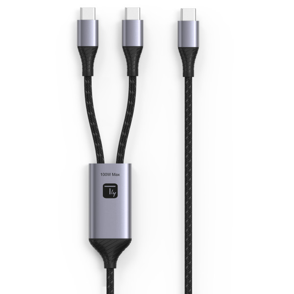 [ICOC_MU2C-2C100W] Cavo di Ricarica Sdoppiatore USB-C™ Maschio a Due USB-C™ Maschio 100W 1,5m