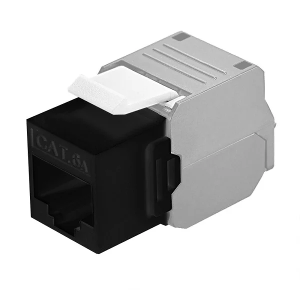 Frutto Keystone RJ45 Cat.6A UTP Tool-Free Nero Grigio