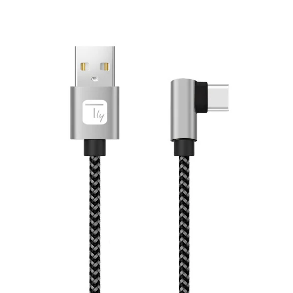 [ICOC_MU2AC9-010-AL] Cavo USB A Maschio 2.0 / USB-C™ Maschio Angolato 3A 1 m Alluminio
